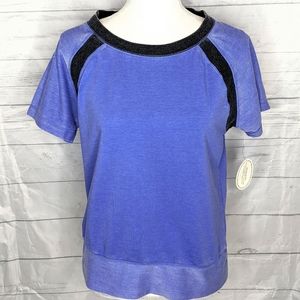 Brisos Periwinkle Blue Cotton Blend Top. New